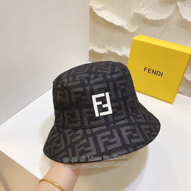 Fendi男女同款帽子 芬迪2021新款簡約印花漁夫帽遮陽帽  mm1206